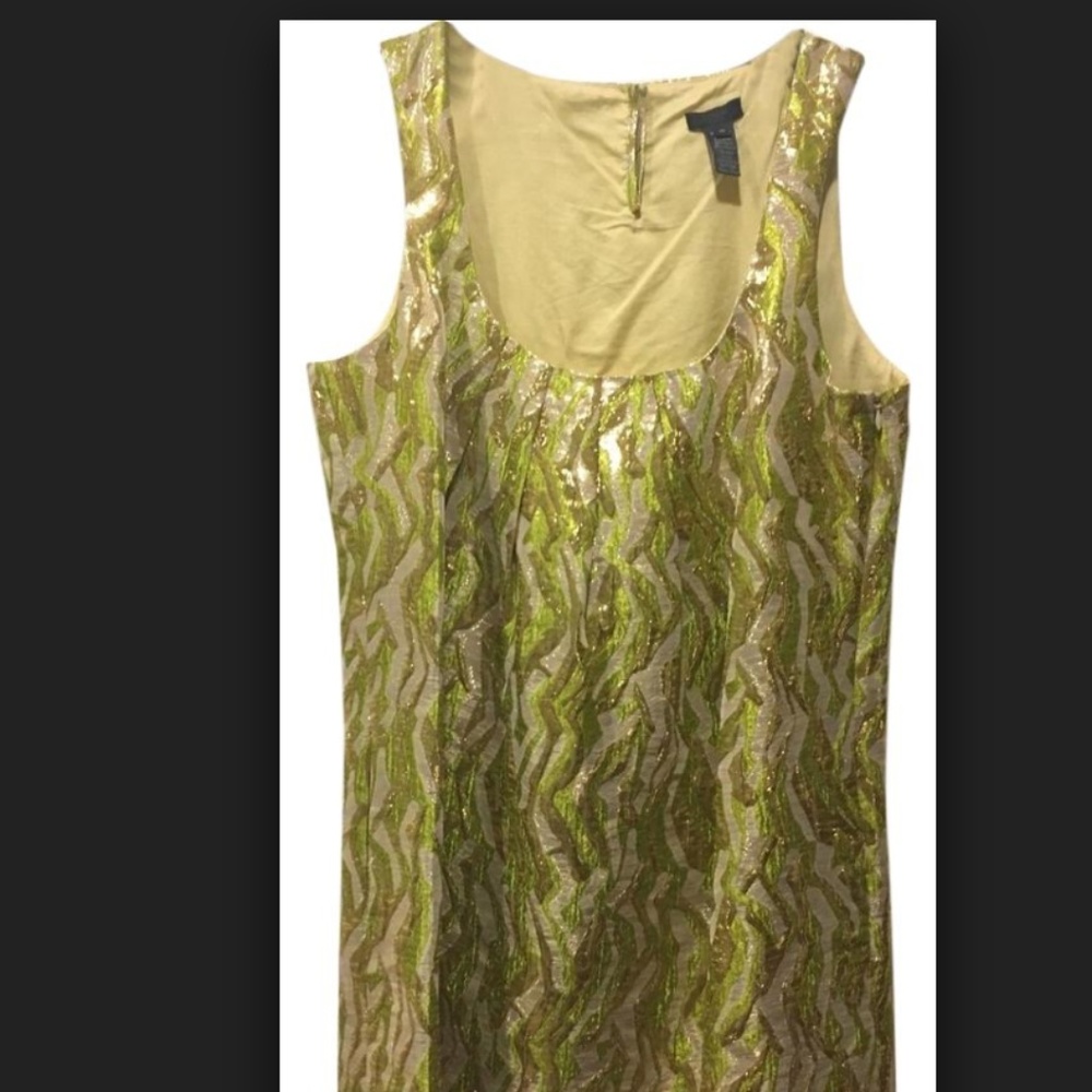 J. Crew Green & Gold Cocktail Dress 2